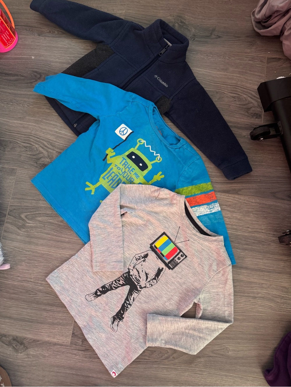 Boy’s Tops Appaman Hatley Long Sleeve Tees Columbia Zip Fleece Jacket Blue Grey